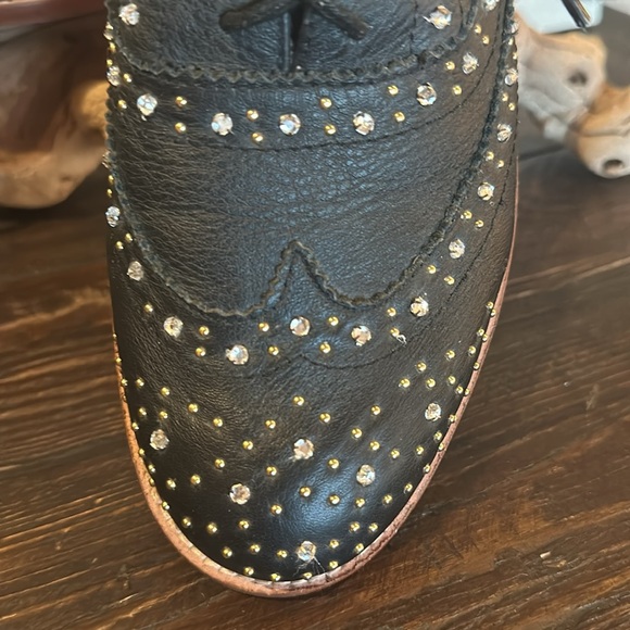 NWT STEVEN by Steve Madden Goldey rhinestone & studded oxford size 9.5 - Picture 2 of 8